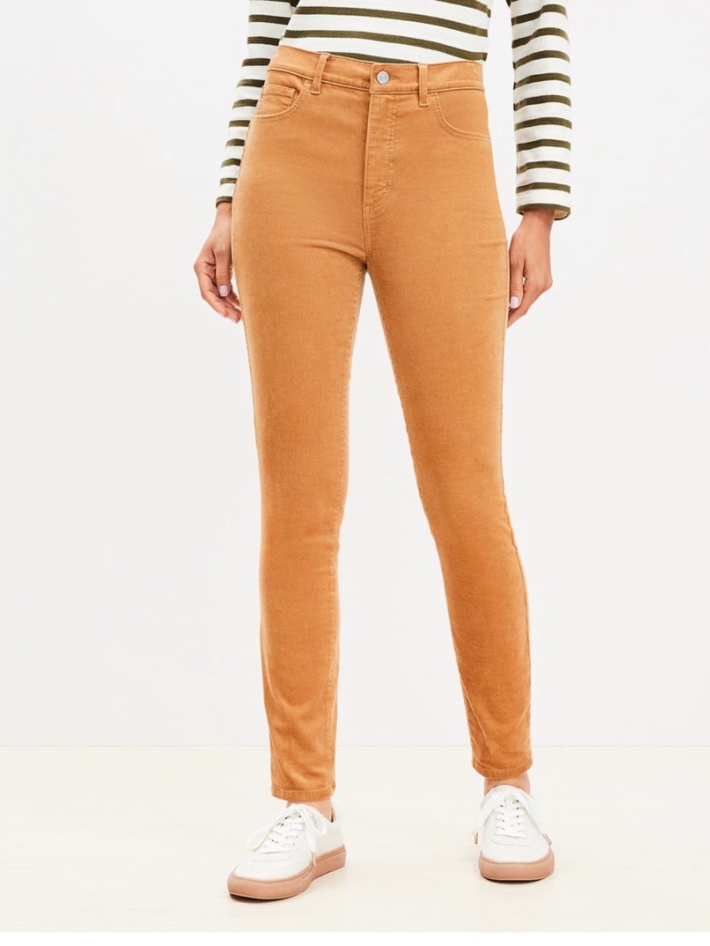 LOFT High-Rise Skinny Corduroy Pants in Perfect Camel 12